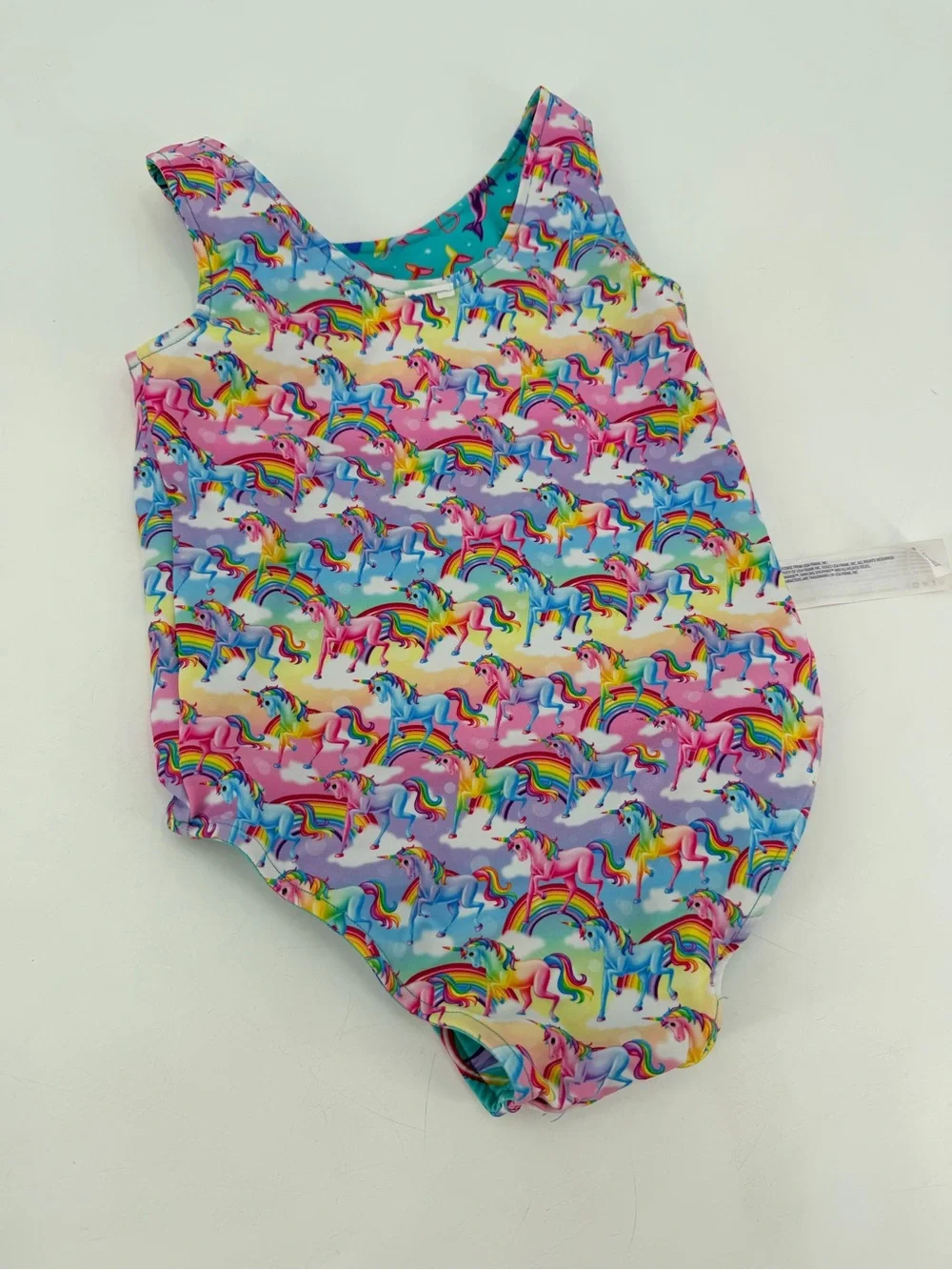 Posh Peanut X Lisa Frank Reversible Dolphin Markie Unicorn Swimsuit Swim Kids 8